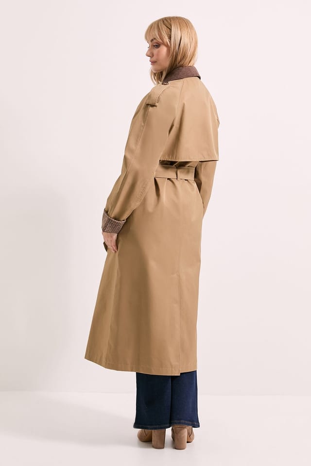 Principles Principles Women's Heritage Cord Collar Trench Coat in Camel - 3