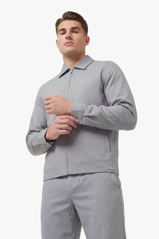Luke 1977 Luke 1977 Men's Emery Smart Woven Zip Through Jacket in Mid Grey - 3