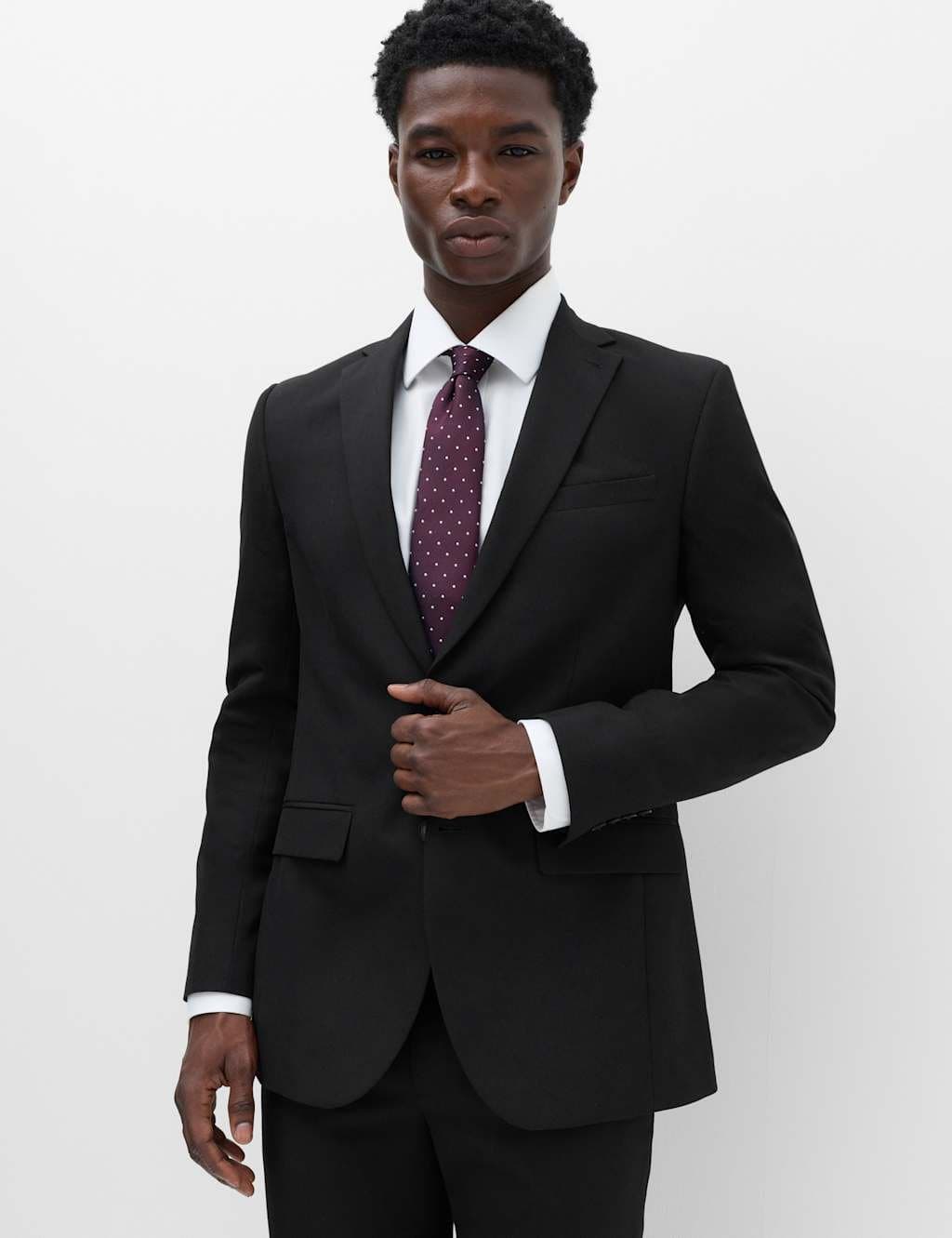 Marks & Spencer M&S Slim Fit Machine Washable Suit Jacket Black