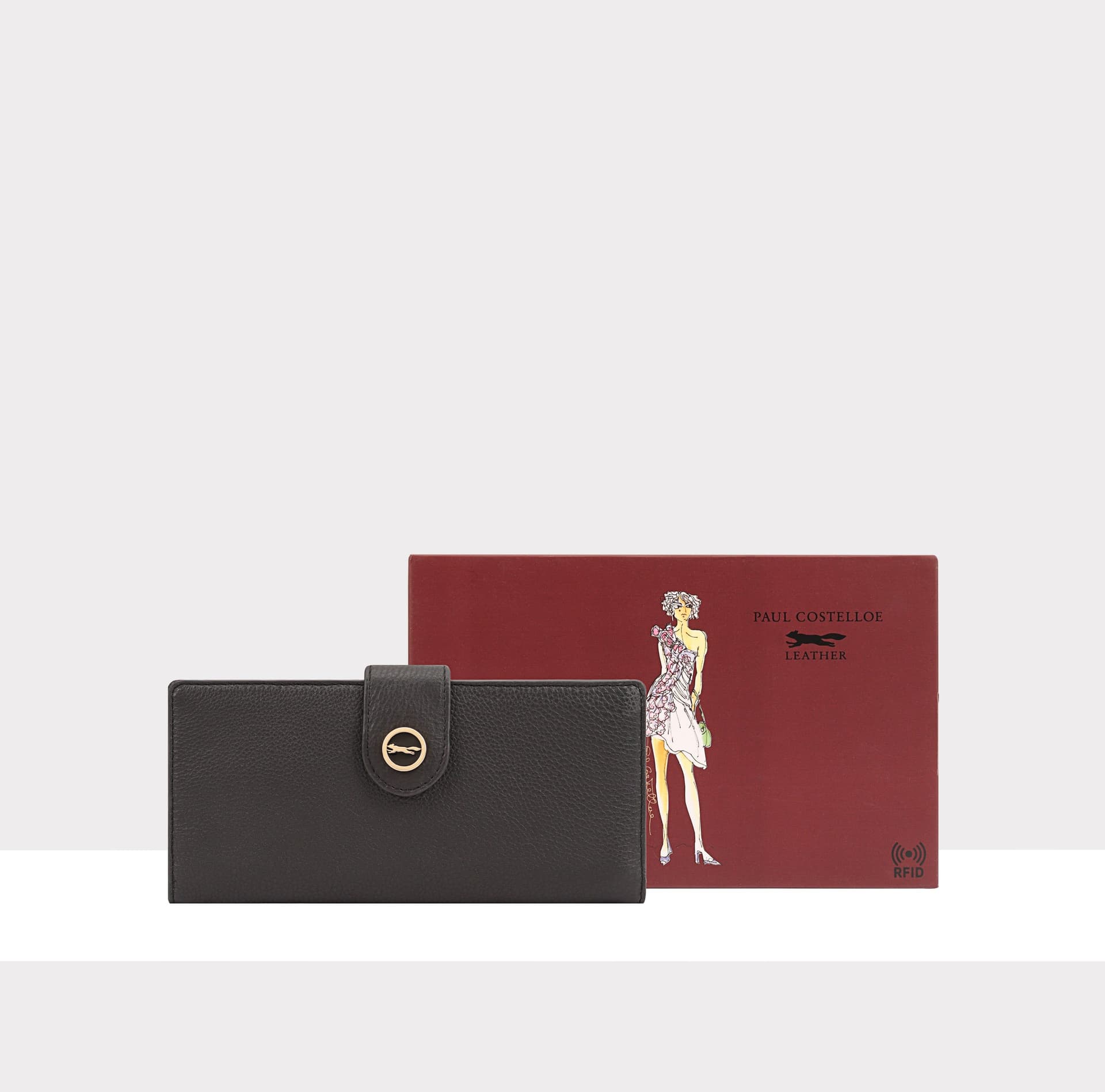 Paul Costelloe Paul Costelloe Women's Lana Leather Purse in Jet Black