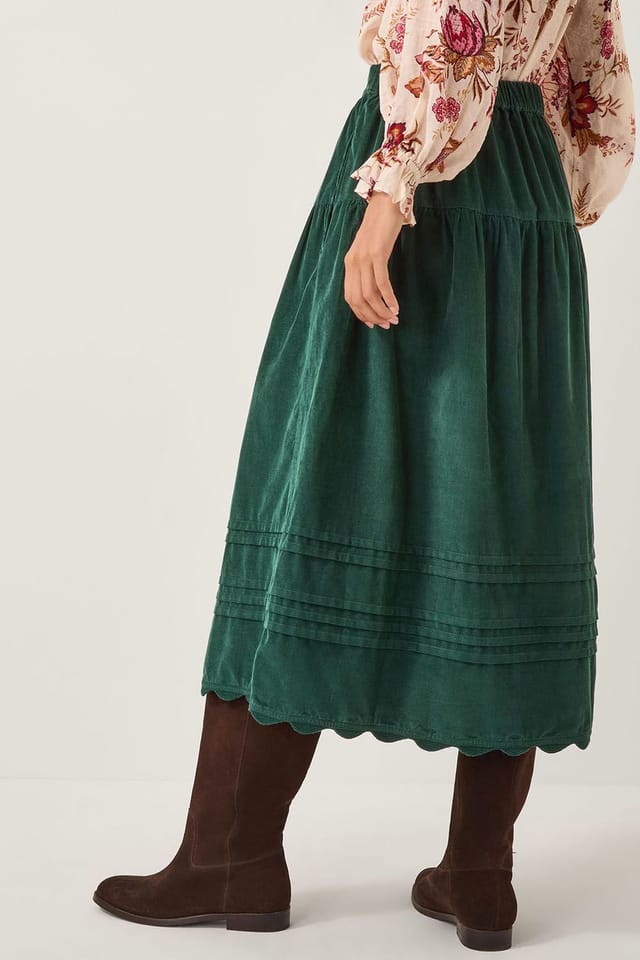 Monsoon Monsoon Women's Mina Corduroy Midi Skirt Green - 2