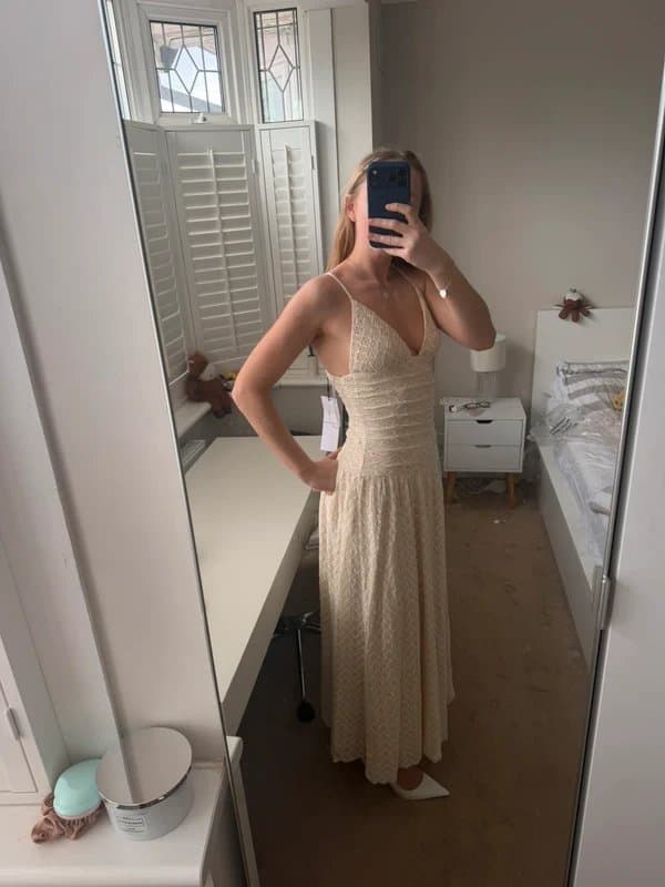 RARE Rare London occasion dress lace ruched dropped waist maxi dress uk women’s 8 ASOS