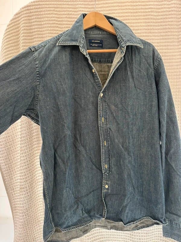 Zara Man 6 Zara Man blue denim shirt summer holiday button up size L