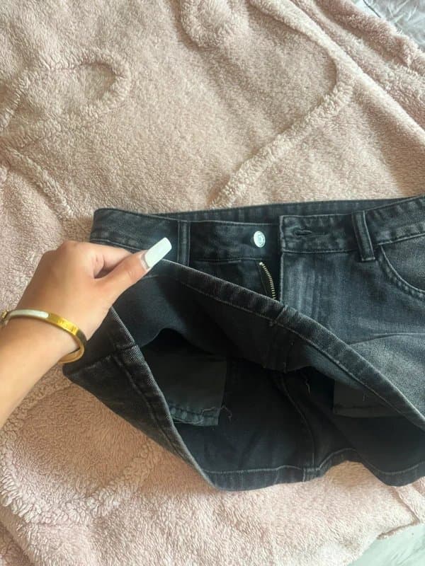 ASOS Black denim mini skirt