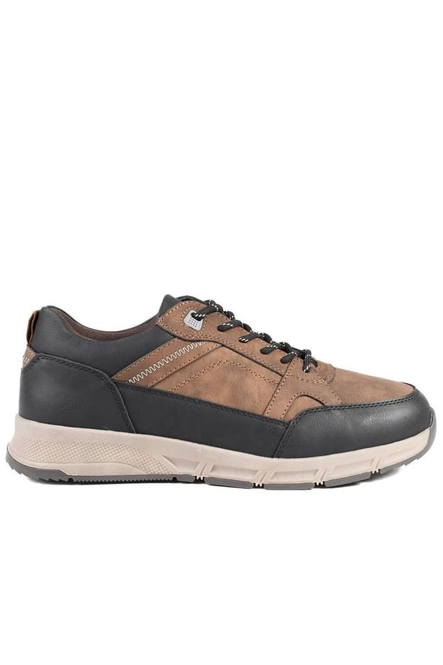 Pavers Pavers Men's Wide Fit Rugged Lace Up Trainers in Brown - 2