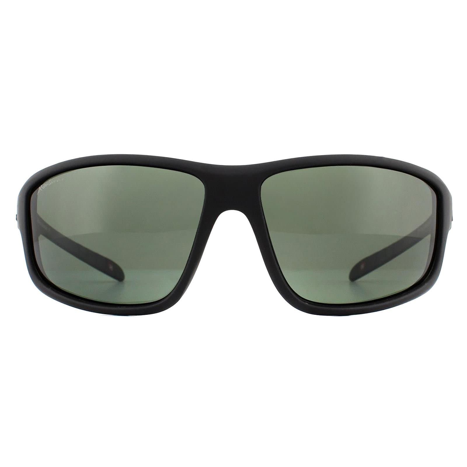 montana montana Men's Wrap Black Rubber Green G15 Polarized Sunglasses