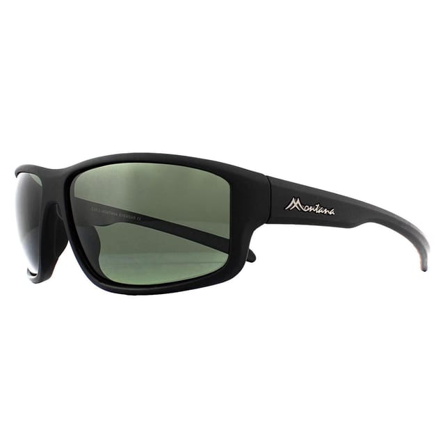 montana montana Men's Wrap Black Rubber Green G15 Polarized Sunglasses - 2