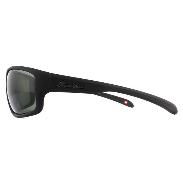 montana montana Men's Wrap Black Rubber Green G15 Polarized Sunglasses - 3