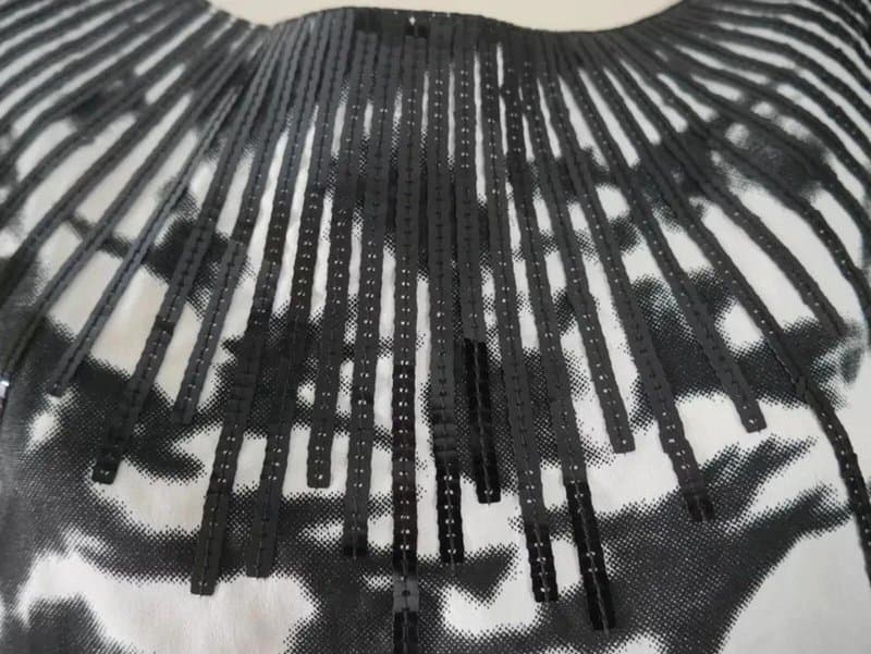 Influence Black White Top Designer Influence Size 10 Womens Sequin Blouse Evening Party