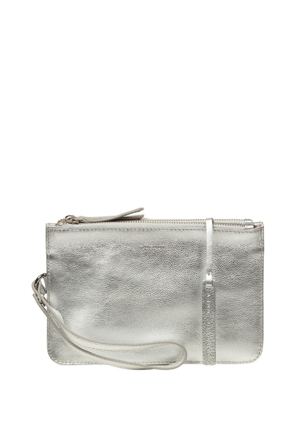 Pure Luxuries London Pure Luxuries London Women's 'Eleanor' Leather Clutch Bag in Silver