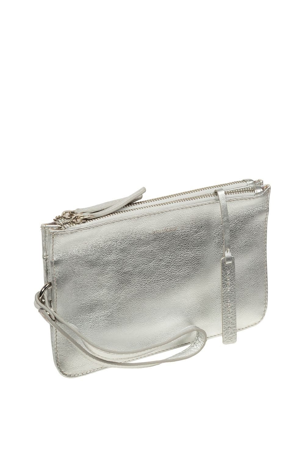 Pure Luxuries London Pure Luxuries London Women's 'Eleanor' Leather Clutch Bag in Silver - 4