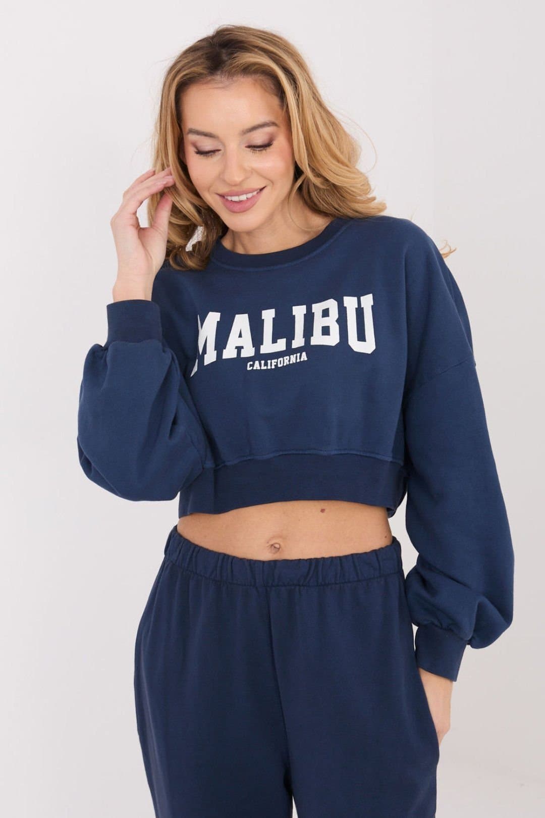 Love Lace Love Lace Blue Cotton Elastane Sweatshirt