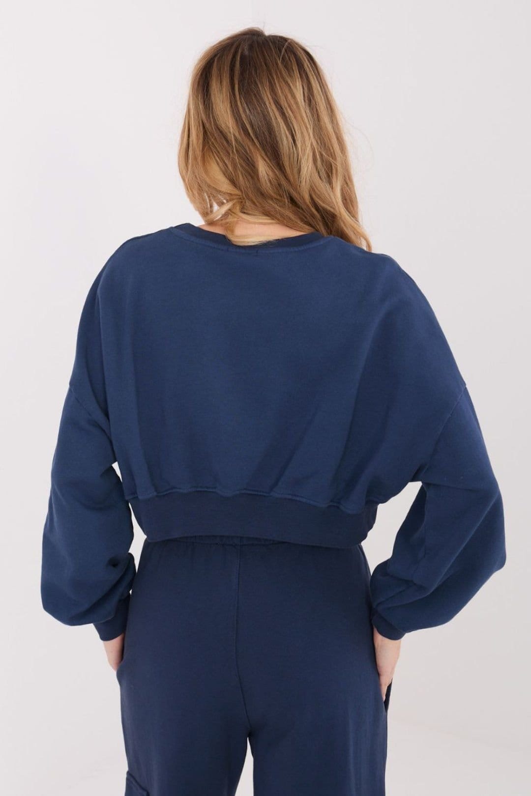 Love Lace Love Lace Women's Cotton Elastane Short Casual Sweatshirt in Blue - 4
