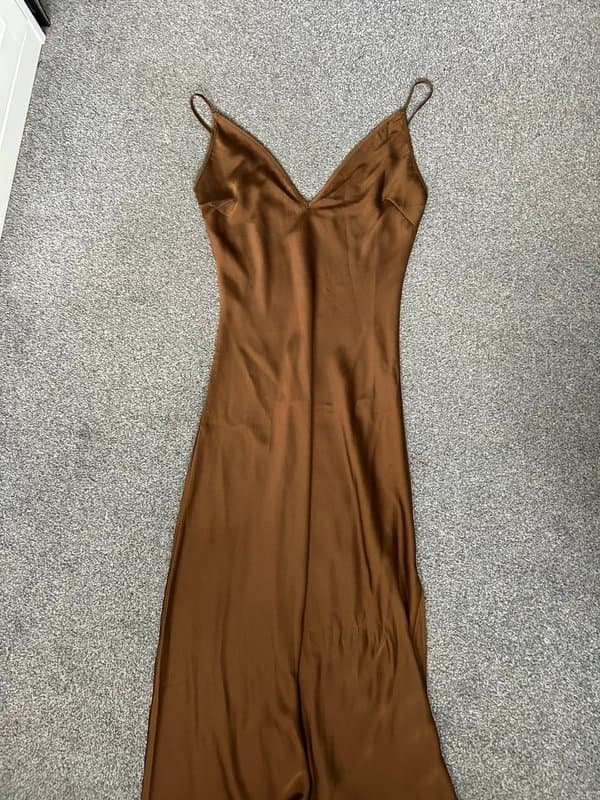 ASOS Long brown silk dress