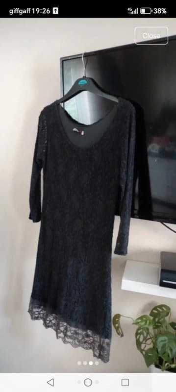 M-Made in Italy Ladies made in Italy grey lace dress