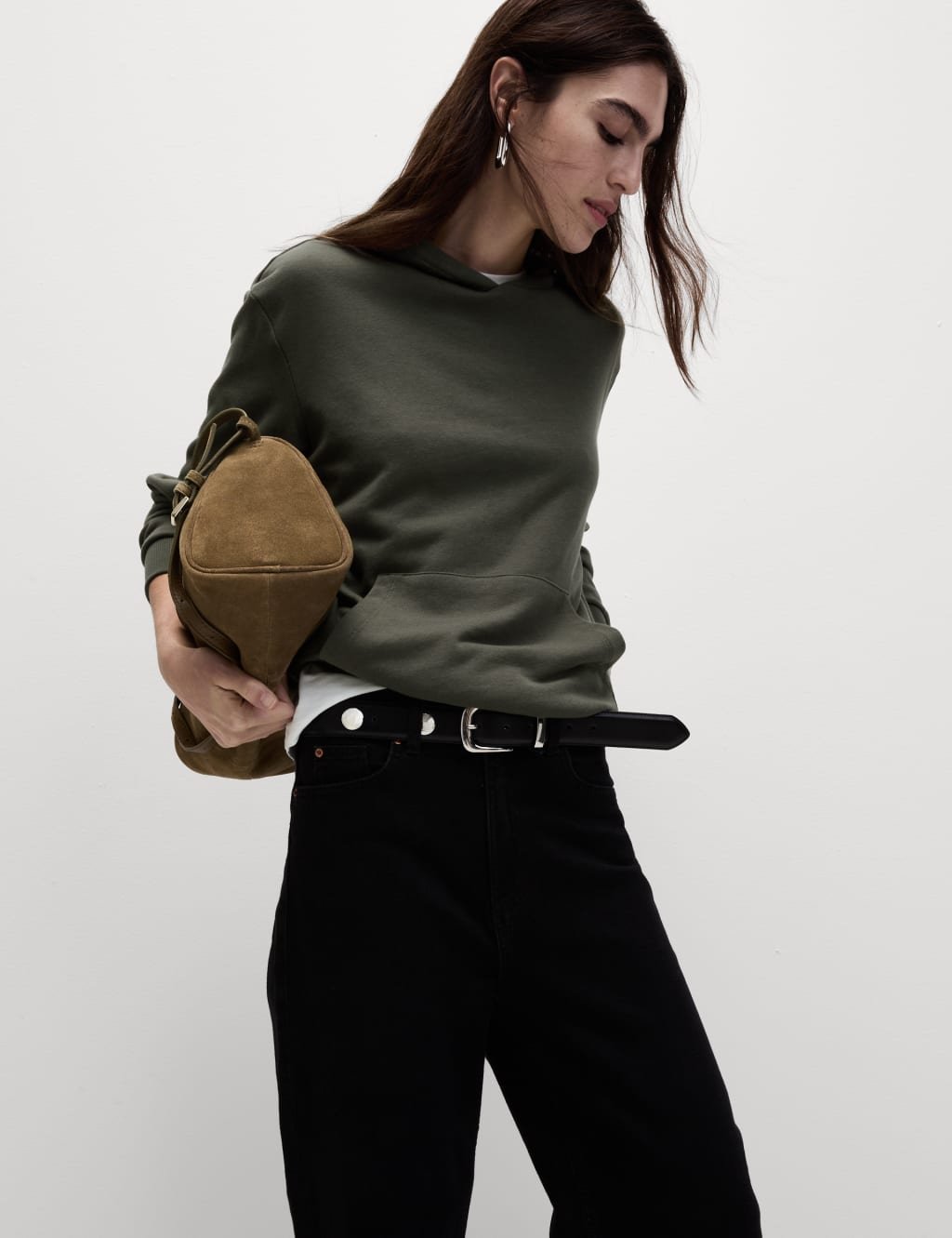 Marks & Spencer M&S Cotton Rich Hoodie Burnt Sienna - 2