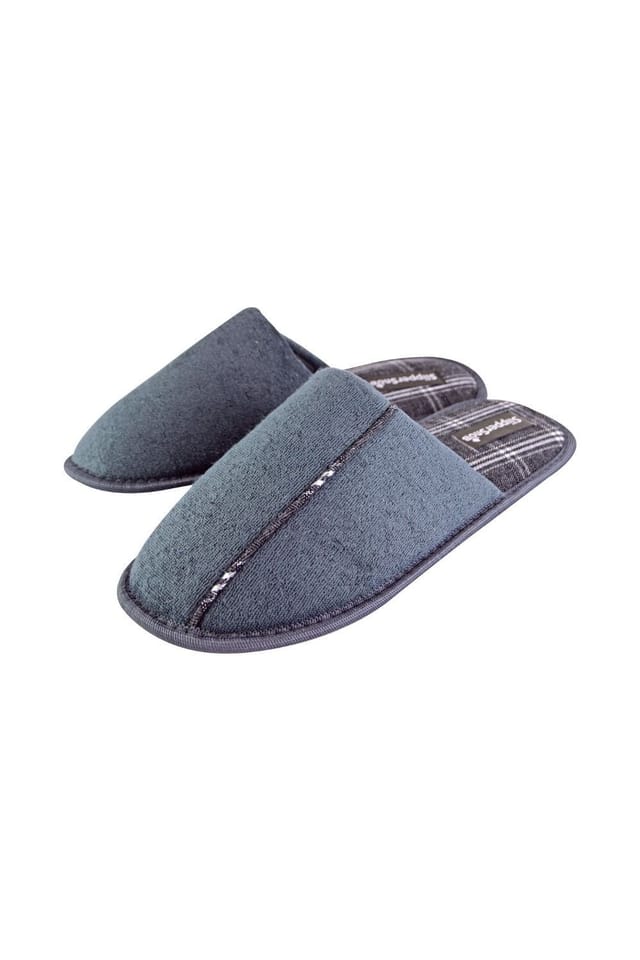 Slipper Snob Slipper Snob Men's Slip On Style Wide Back Mule Slippers in Grey - 2
