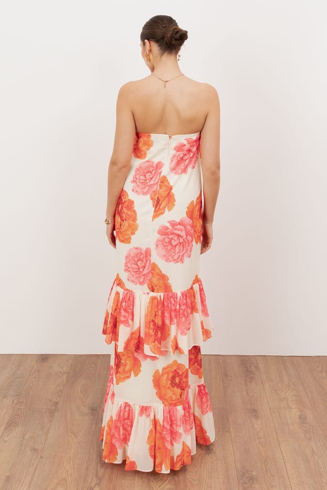 Anaya with Love Anaya with Love Women's Floral Bandeau Ruffle Maxi Dress - 2