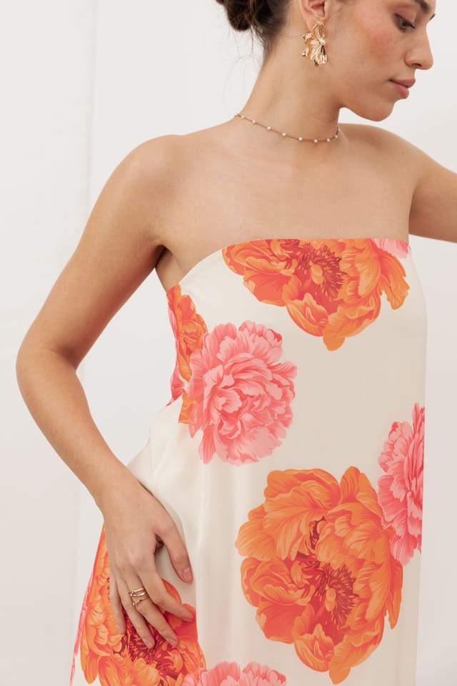 Anaya with Love Anaya with Love Women's Floral Bandeau Ruffle Maxi Dress - 3