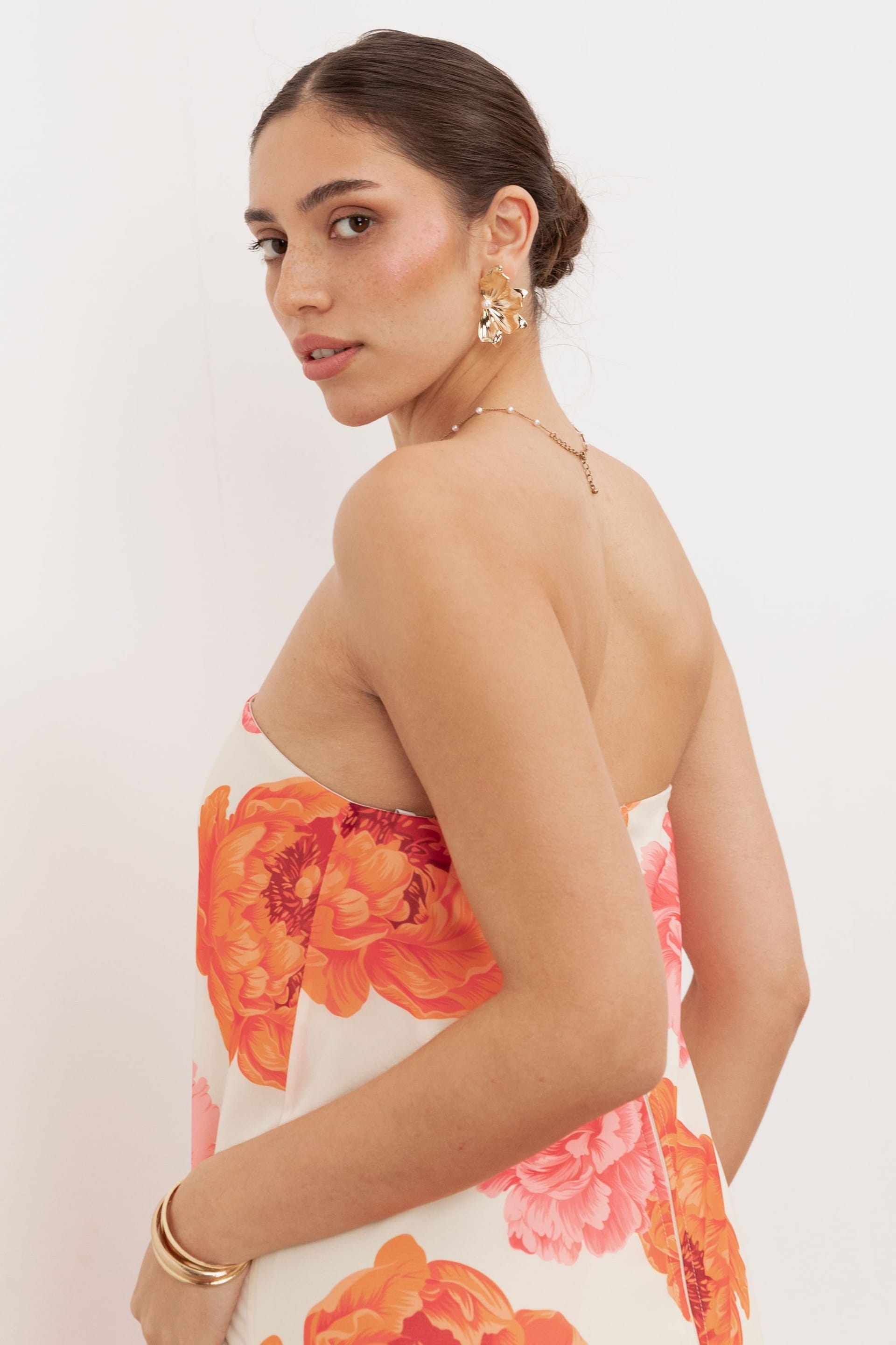 Anaya with Love Anaya with Love Women's Floral Bandeau Ruffle Maxi Dress - 4