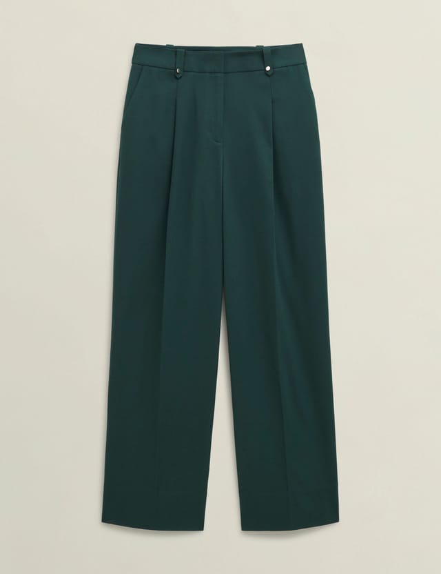 Hobbs London Hobbs London Women's Lucile Wide Trousers in Bottle Green - 2