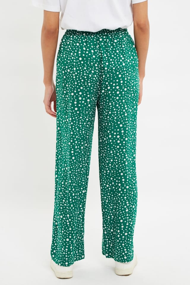 Louche Louche Women's Emmanuella Spot It Print Pull On Trouser in Green - 2