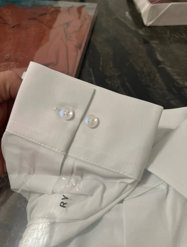 White Way Stretch Men's Shirts Long Sleeve Muscle Fit Formal Dress Shirt Gift - 1