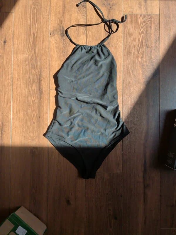 ASOS Black halter neck low back swimsuit
