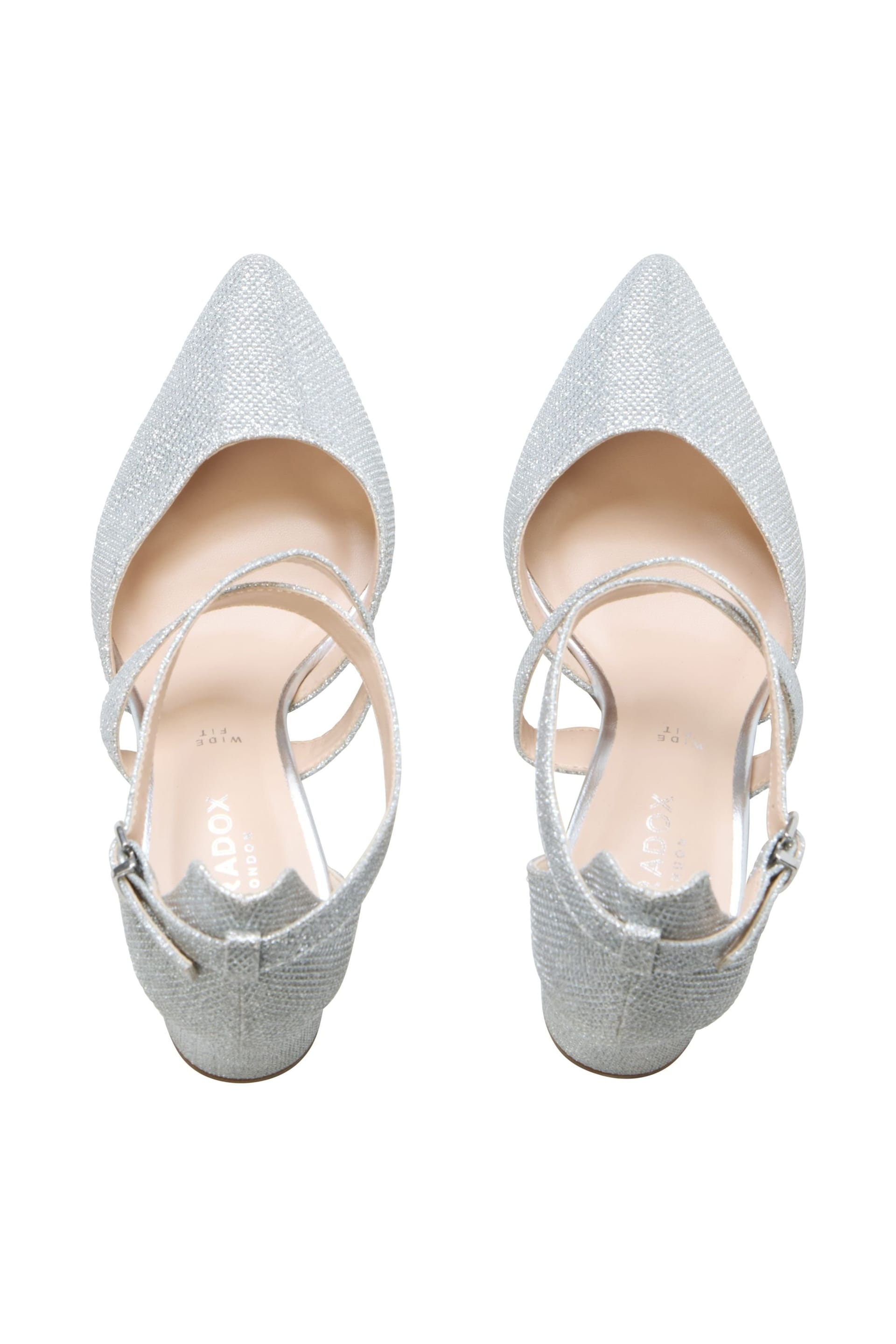 Paradox London Paradox London Women's Filippa' Wide Fit Block Heel Open Court Shoes in Silver - 4