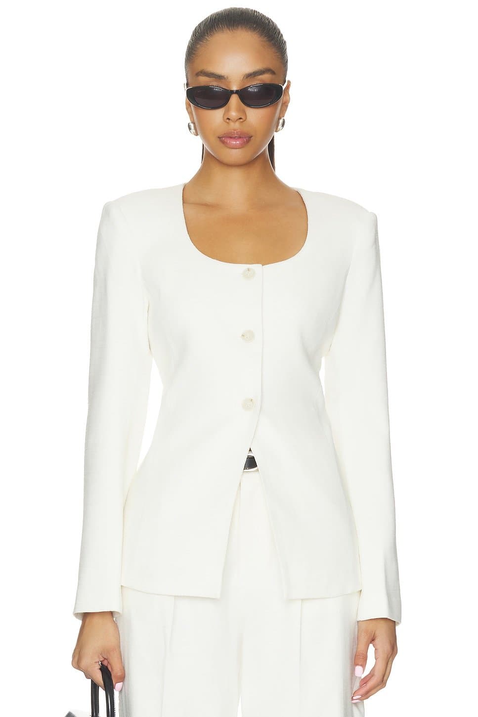 revolve Revolve Bone Blazer in Stretch Crepe