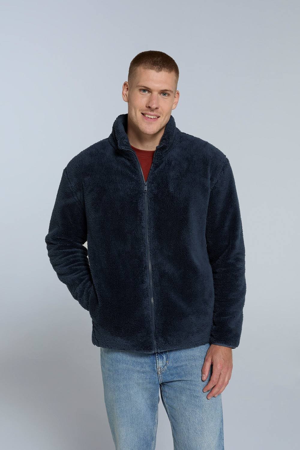 Animal Animal Men's 'Teddy' Full Zip Lightweight With Pockets Warm & Cosy Fleece Jacket in Navy - 2