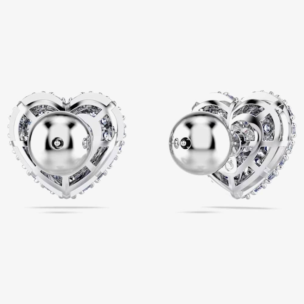 Swarovski Swarovski Women's Hyperbola Rhodium Plated Blue Heart Stud Earrings 5683576 - 4