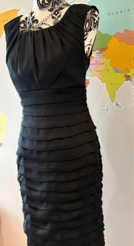 Coast Coast Black Satin Ruched Bodycon Dress UK 10 | Elegant Occasion Evening Cocktail Dress