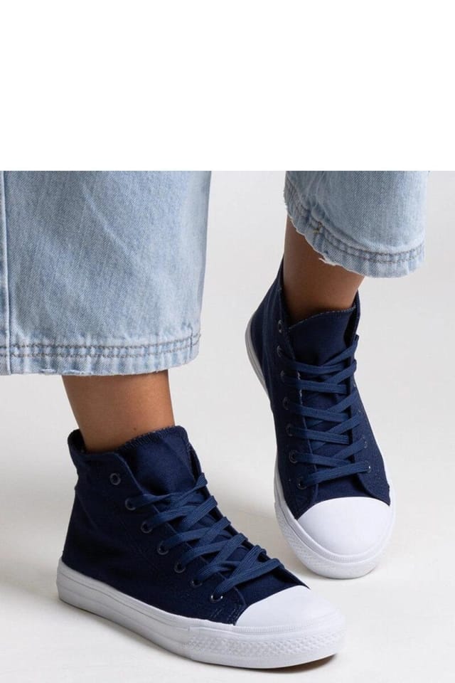 Love Lace Love Lace Women's Ghanem High Top Fabric Sneakers with Lace Closure Summer in Blue - 3