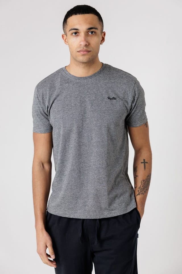 Tokyo Laundry Tokyo Laundry Men's Crew Neck Logo T-Shirt & Shorts Pyjama Set in Grey - 3