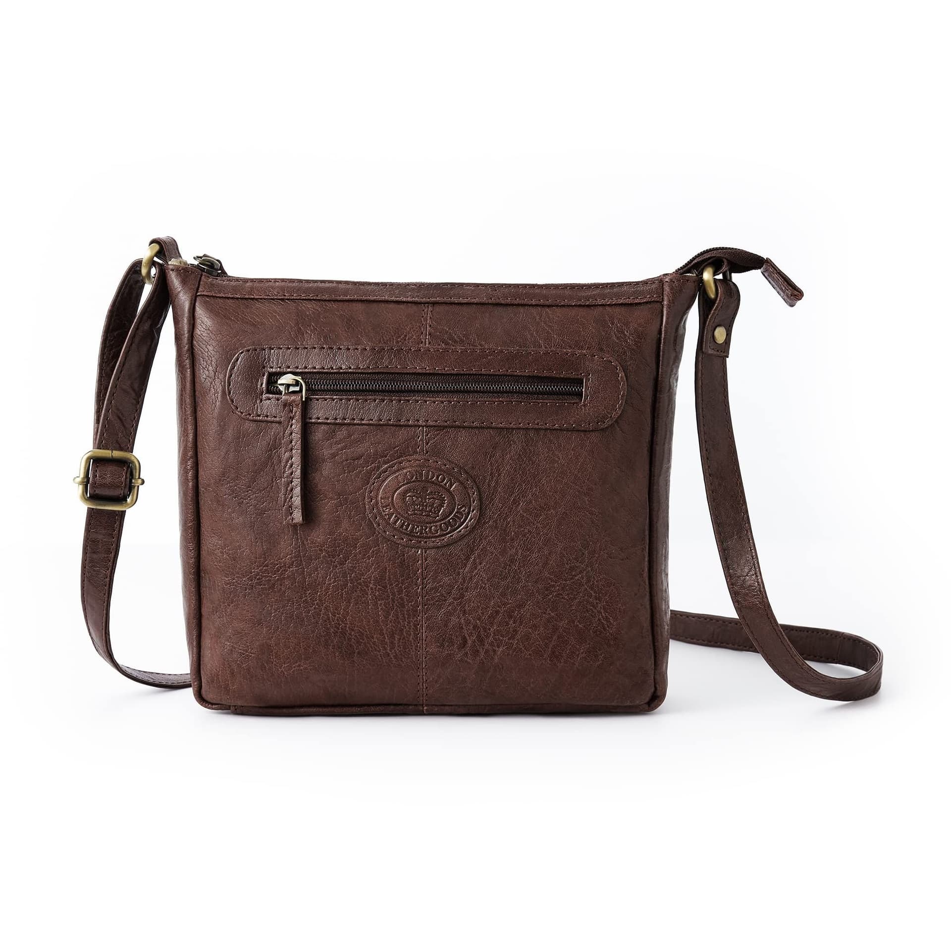 Woodland Leathers Woodland Leathers Brown Genuine Leather Crossbody Bag