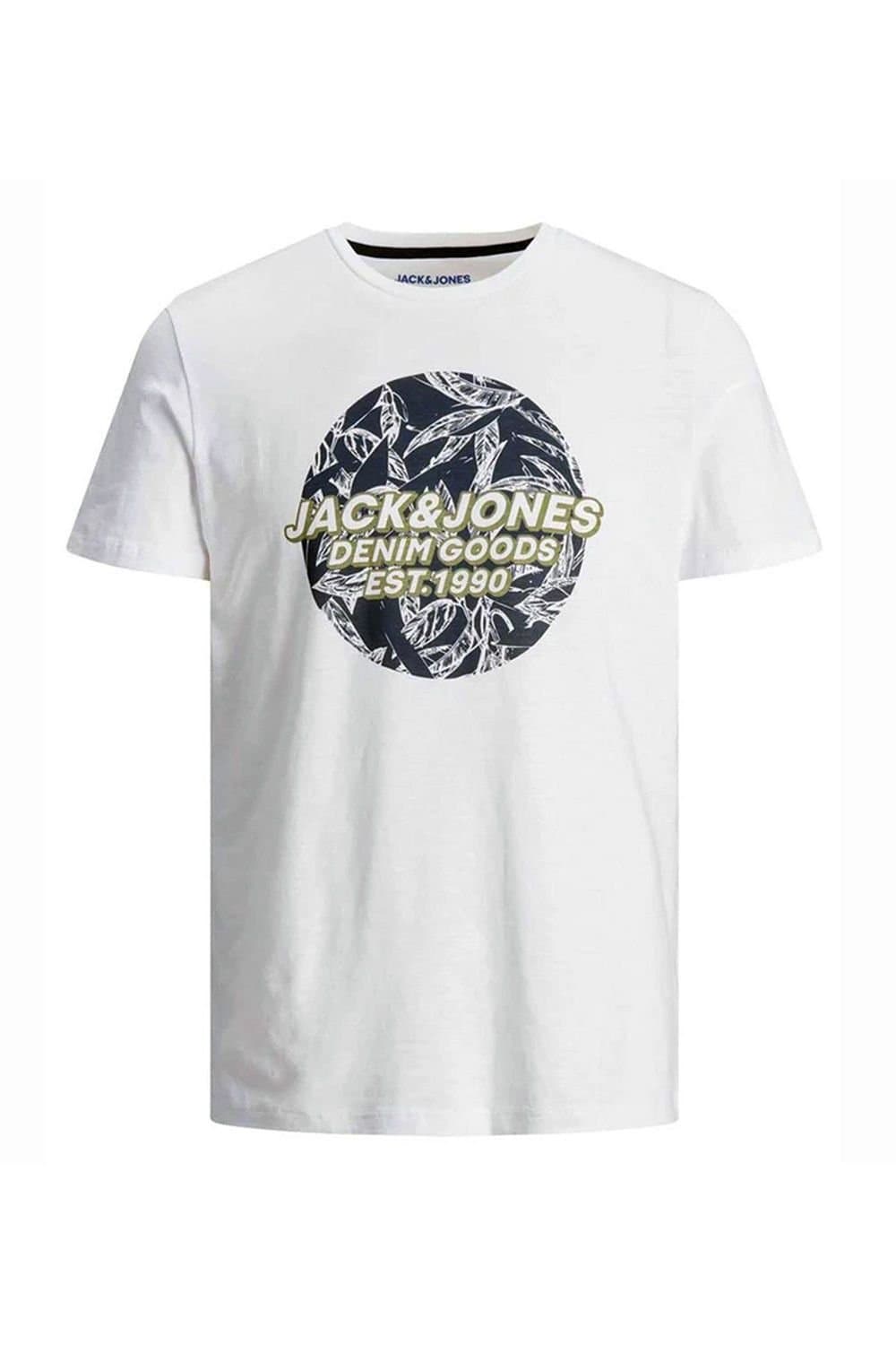 jack & jones Jack & Jones Men's casual cotton T-Shirt crew neck, short sleeves White, XS in White