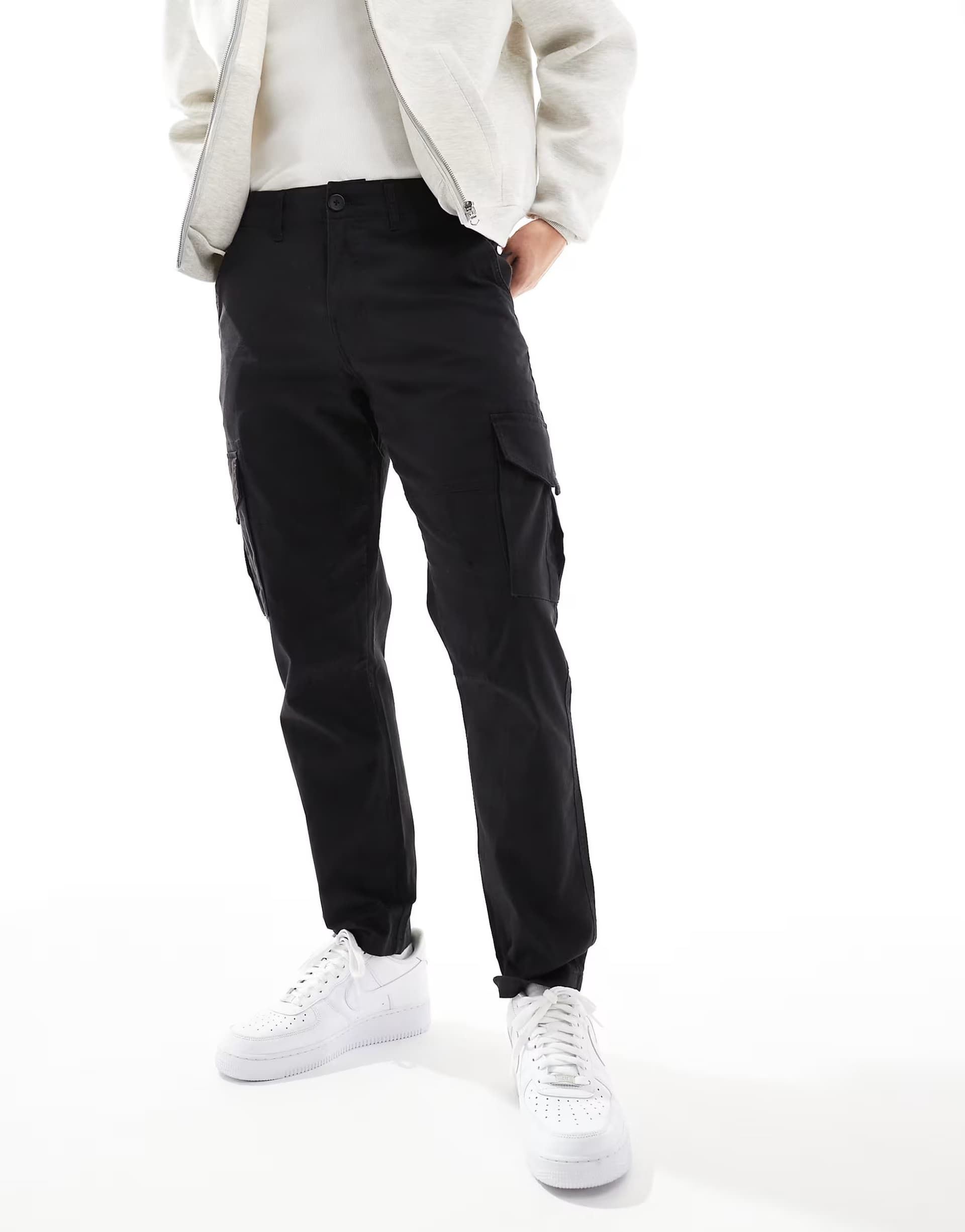 ASOS ONLY & SONS slim fit cargo trousers in black