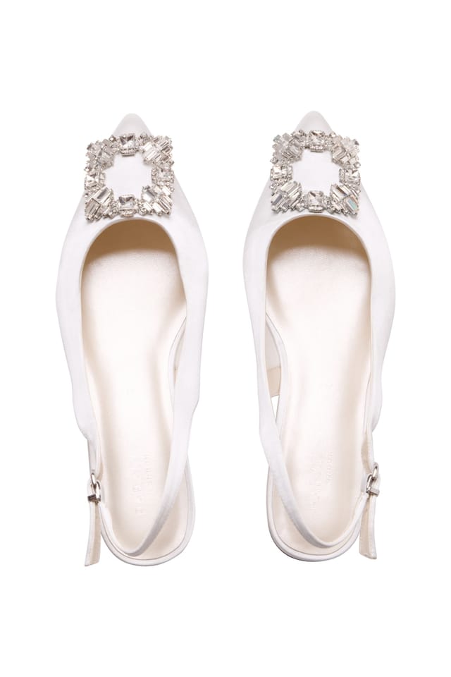 Paradox London Paradox London Women's Bejewled' Wide Fit Slingback Wedding Heels in Ivory - 3