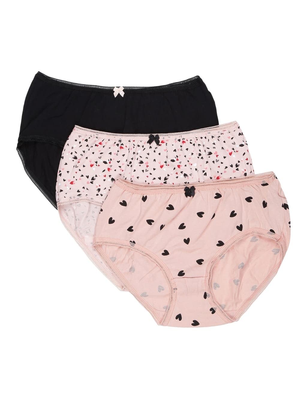 Marks & Spencer M&S INT 3P HEARTS PRINT M Black Mix