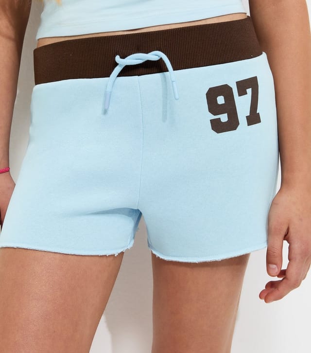 New Look Girls' Dark Blue Cotton Rich 97 Print Contrast Trim Shorts New Look - 2