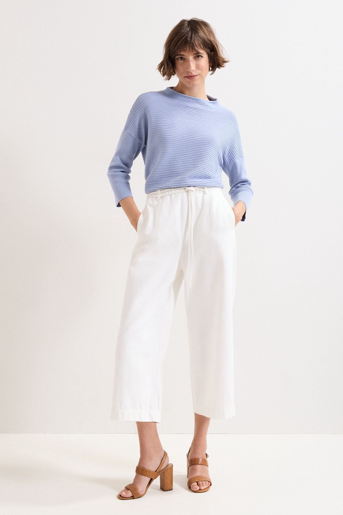 Phase Eight Phase Eight Women's Elise Ripple Long Sleeve Jumper in Baby Blue - 3