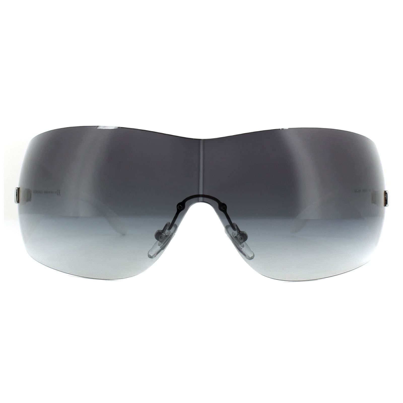 Versace Versace Women's Shield Silver Grey Gradient Sunglasses
