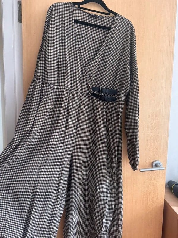 ASOS Design Checkered Long-Sleeved Playsuit - 1