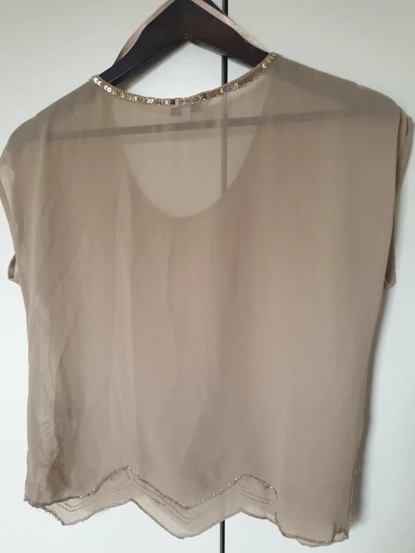 New Look Sequin/beaded top, short sleeves.
