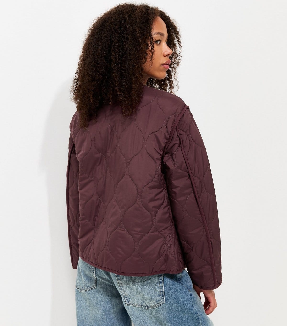 New Look Women's Dark Burgundy Quilted Padded Jacket New Look - 4
