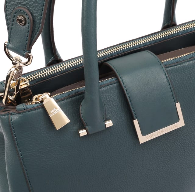 Paul Costelloe Paul Costelloe Women's Miami Leather Shoulder Bag in Dark Green - 3