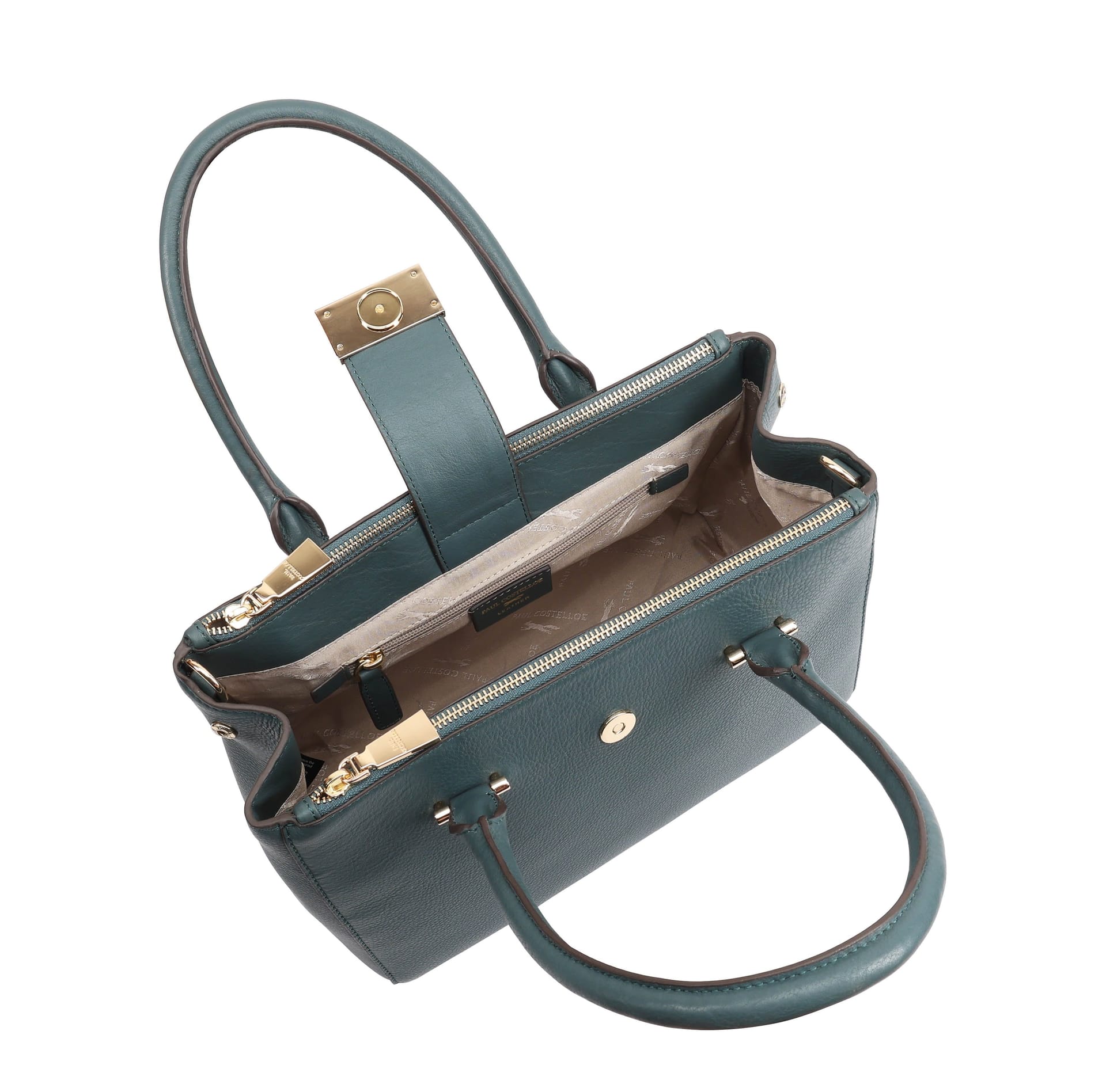 Paul Costelloe Paul Costelloe Women's Miami Leather Shoulder Bag in Dark Green - 4