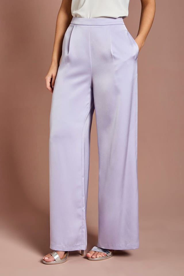 Coast Coast Women's Satin Flare Trouser in Lilac - 2