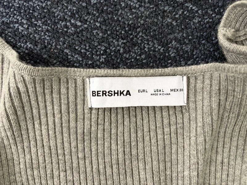 Bershka Grey Ribbed Bodysuit